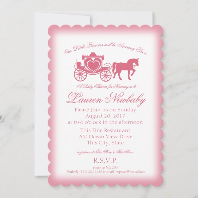 Fairytale Pink Baby Shower Invitation (Front)