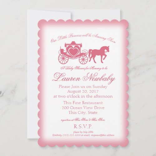 Fairytale Pink Baby Shower Invitation