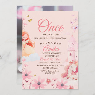  Fairytale Pink Birthday Invitation