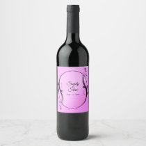 Fairytale Pink Names and Date Wine Label