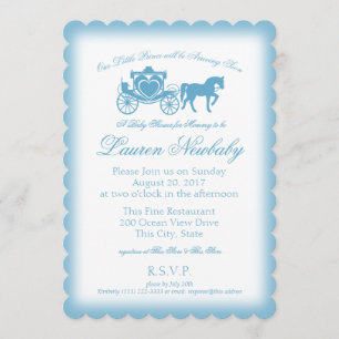Fairytale Prince Blue Baby Shower Invitation
