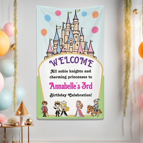 Fairytale Princess and Knight Party Welcome Banner