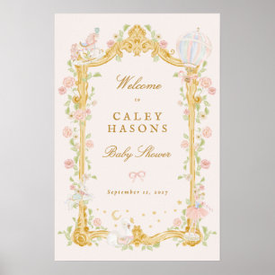 fairytale princess baby shower welcome sign