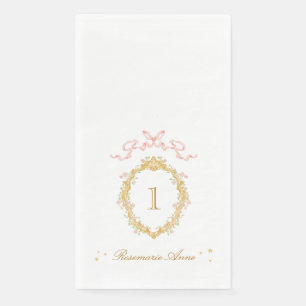 Fairytale Princess Big Number Girly Birthday Party Paper Guest Towels