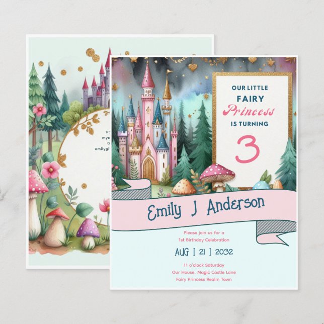 Fairytale Princess Birthday ANY Age Fairycore (Front/Back)