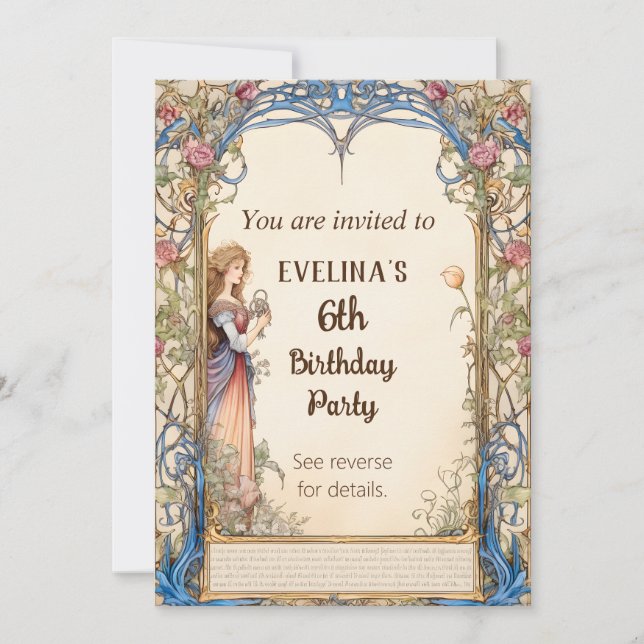 Fairytale Princess Birthday Invite (Front)