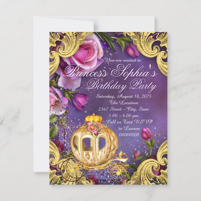 Fairytale Princess Birthday Party Invitation (Front)