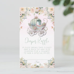 Fairytale Princess Carriage Diaper Raffle Enclosure Card