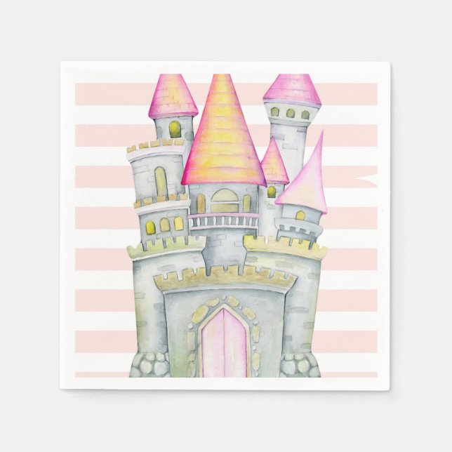 Fairytale Princess Castle Birthday Party Napkins (Front)