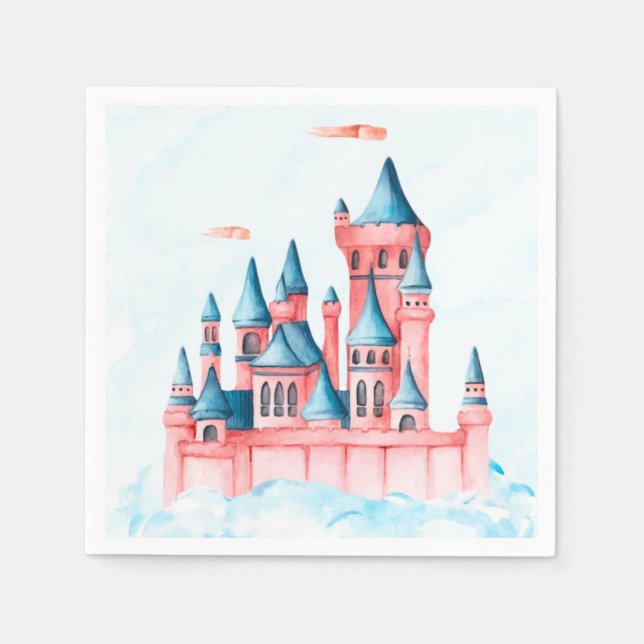 Fairytale Princess Castle Birthday Party Napkins (Front)