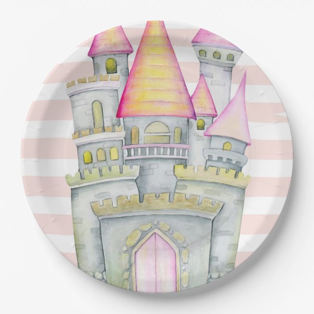 Fairytale Princess Castle Birthday Party Paper Plates (Front)