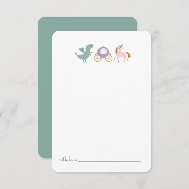 Fairytale Princess Castle Birthday Time Capsule   Thank You Card (Front/Back)