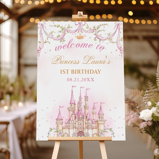 Fairytale Princess Castle Birthday Welcome Foam Board (Creator Uploaded)