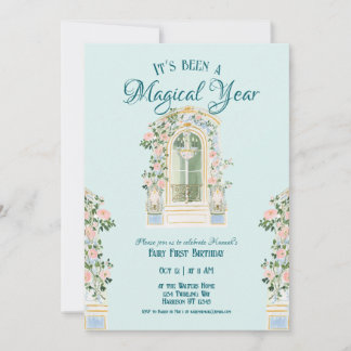 Fairytale Princess Castle First Birthday Invitation