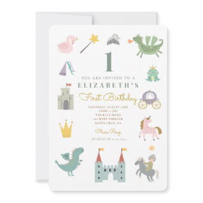 Fairytale Princess Dragon Birthday Invitation
