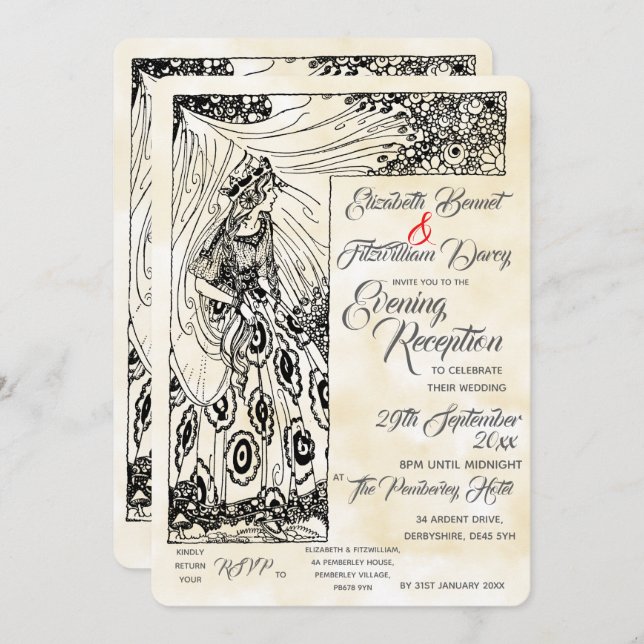 Fairytale Princess Evening Invitation (Front/Back)