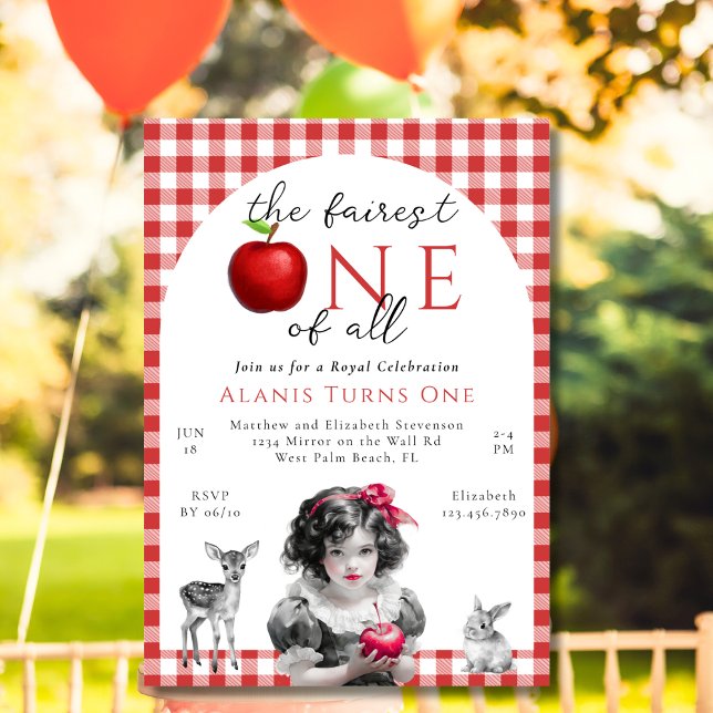 Fairytale Princess Fairest One Of All 1st Birthday Invitation (Creator Uploaded)