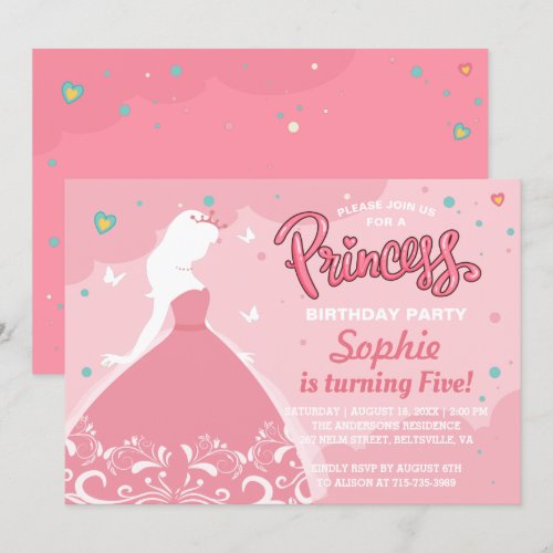Fairytale Princess Girl Kids Birthday Party Invitation