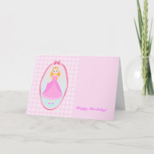 Fairytale Princess in Pink Birthaday Party Card