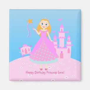 Fairytale Princess in Pink  Birthaday Party Magnet