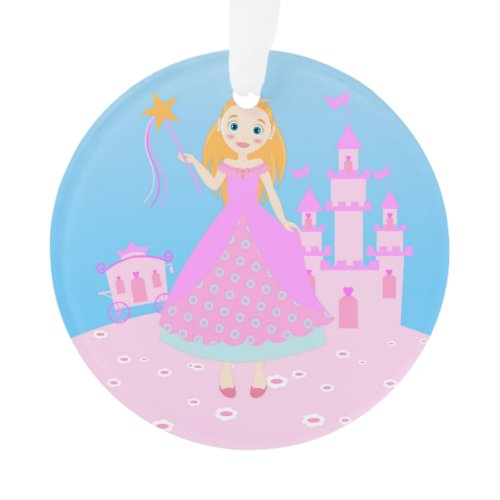 Fairytale Princess in Pink  Birthaday Party Ornament