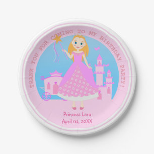 Fairytale Princess in Pink  Birthaday Party Paper Plates