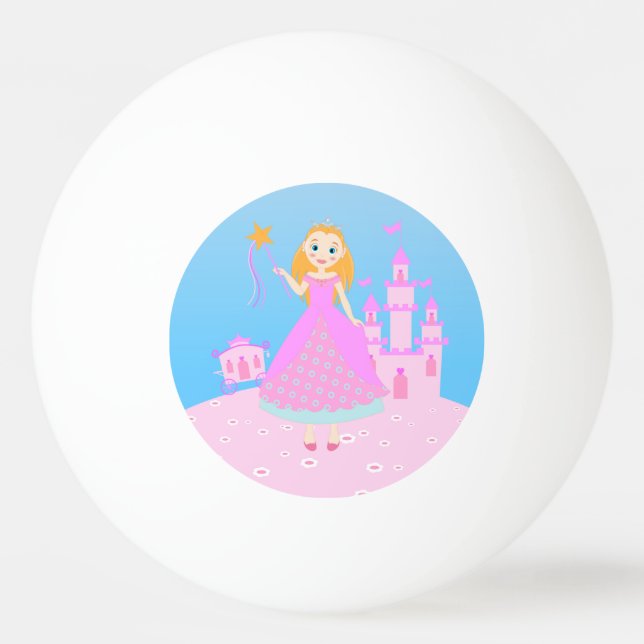 Fairytale Princess in Pink  Birthaday Party Ping-Pong Ball (Front)