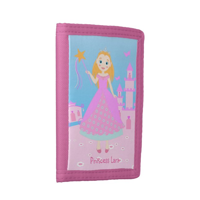 Fairytale Princess in Pink  Birthaday Party Tri-fold Wallet (Side)