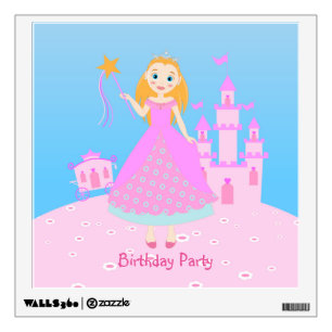 Fairytale Princess in Pink Birthaday Party Wall Sticker