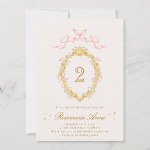 Fairytale Princess Number Girl Birthday Party Invitation