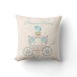Fairytale Princess Personalized Carriage Throw Pillow
