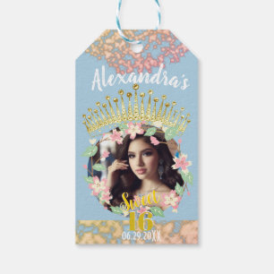Fairytale Princess Photo Sweet sixteen Thank you Gift Tags