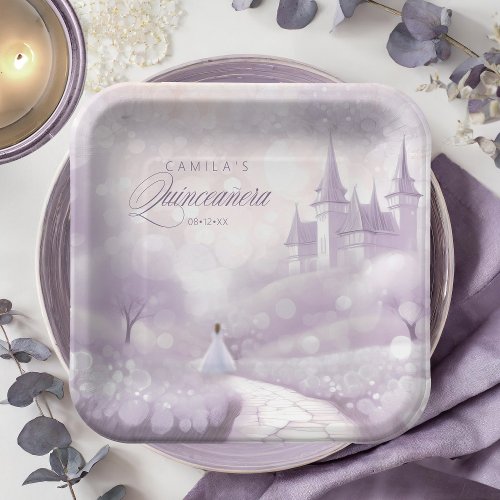 Fairytale Princess Quinceanera Lavender ID1030 Paper Plates