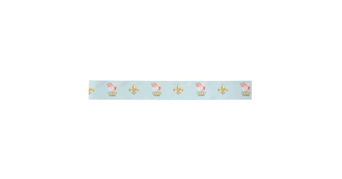 Dusty Blue and Dusty Rose Floral Botanical Pattern Satin Ribbon