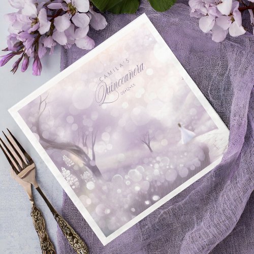 Fairytale Princess V2 Quinceanera Lavender ID1030 Paper Dinner Napkins