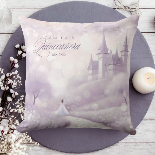 Fairytale Princess V2 Quinceanera Lavender ID1030 Throw Pillow