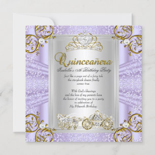 Fairytale Quinceanera 15th Birthday Lavender Invitation