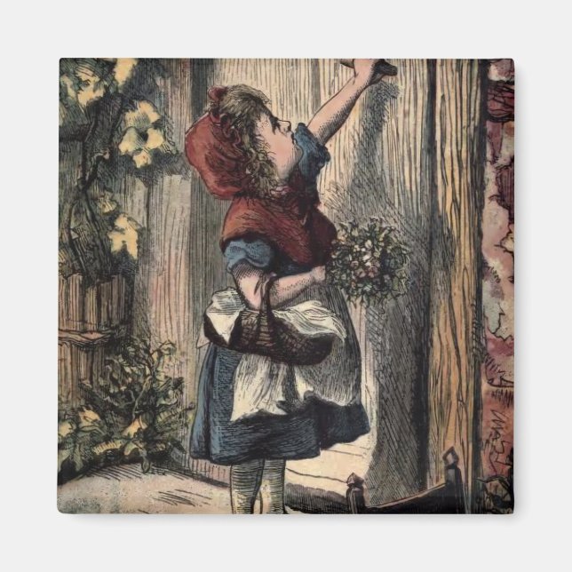 Fairytale Red Riding Hood At Grandmas Door Magnet (Front)