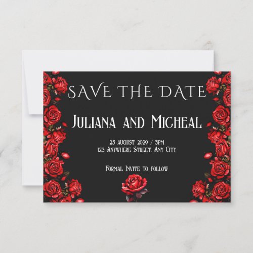 Fairytale Red Roses Wedding Save The Date