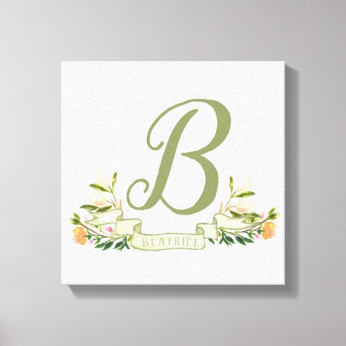 Fairytale Ribbon Monogram Canvas Print