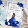 Fairytale Royal Blue Castle Elegant Quinceañera Invitation