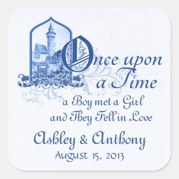 Fairytale Royal Blue Castle Once Upon Wedding Seal by wasootch at Zazzle