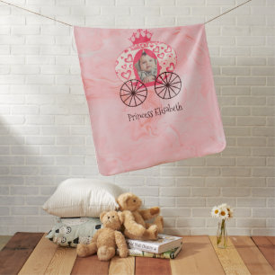Fairytale Royal Princess Carriage Girl Birthday Baby Blanket