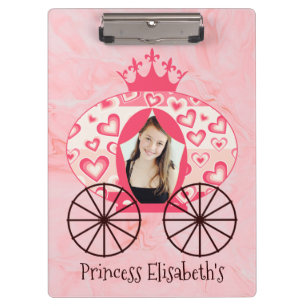 Fairytale Royal Princess Carriage Girl Birthday Clipboard