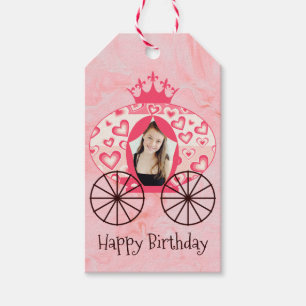 Fairytale Royal Princess Carriage Girl Birthday Gift Tags