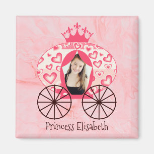 Fairytale Royal Princess Carriage Girl Birthday  Magnet