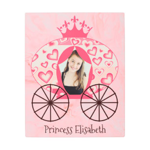 Fairytale Royal Princess Carriage Girl Birthday Metal Print