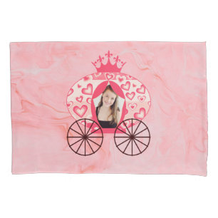 Fairytale Royal Princess Carriage Girl Birthday Pillow Case