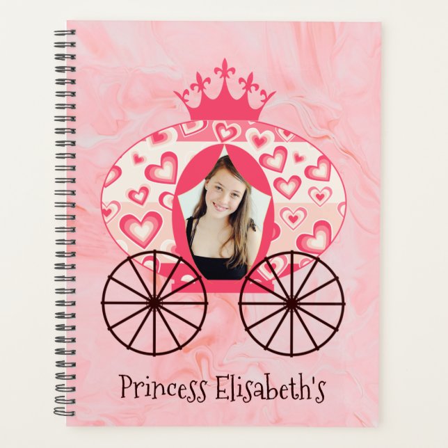 Fairytale Royal Princess Carriage Girl Birthday Planner (Front)