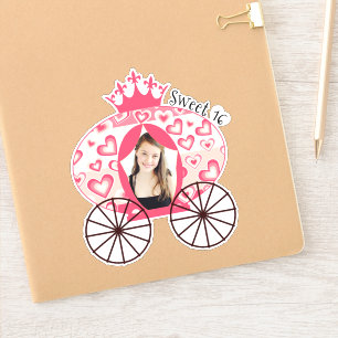 Fairytale Royal Princess Carriage Girl Birthday Sticker